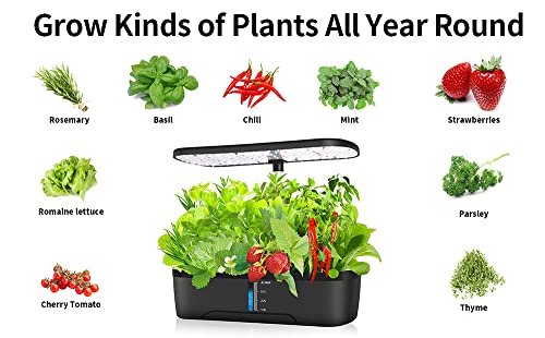 Uppen Hydroponics Growing System,12 Pods Indoor Garden Kit With 139 Led Grow Light,Hydroponic Herb Garden With 4.5L Water Tank, Automatic Timer, Adjustable Height (No Seeds) #TOP2