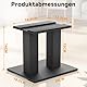 OUUTMEE Desktop Audio Ständer Höhe 15cm Metall Lautsprecher Ständer Mit Rutschfesten und Vibrationsdämpfenden Gummistreifen,Schwarz, Paar（Klein）