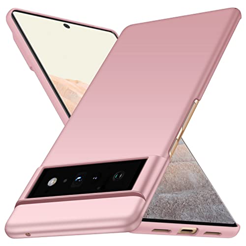 Kqimi Coque pour Google Pixel 6 Pro Slim Matte Premium Matériau Protection Complète Cover pour Google Pixel 6 Pro 2021 (6.71") (Or Rose) Cover