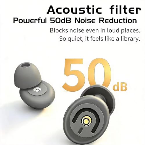 Silicone Ear Plugs for Sleeping, 50dB Noise Reduction Reusable for Snoring | 50dB Noise Reduction, Soft Reusable Silicone, Single & Double Layer, S/M/L Tips, for Sleep Snoring Travel Concert Shooting — view 3