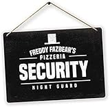 Ymaotrade Freddy Fazbear's Pizzeeria Security Night Guard Wood Wall Sign Plaque Funny Home Coffee or Pub Decor 8x12 inch