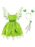 winying Children Girls Tinker-Bell Princess Costume Sleeveless Elf Cosplay Dress with Accessories Gr