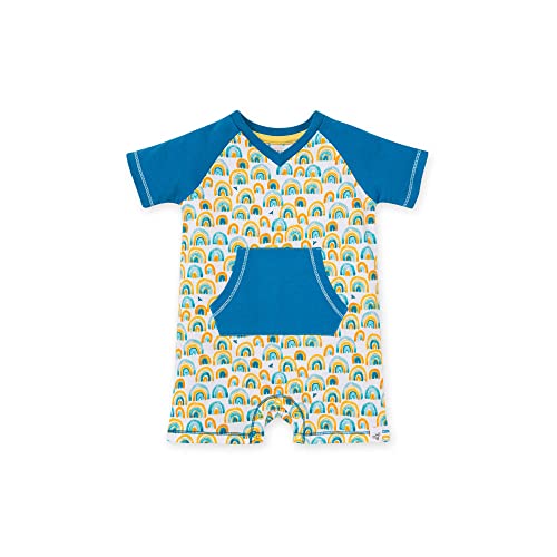 Image of Burt's Bees Baby Baby Boys' Short Sleeve Romper Jumpsuit - Double Pockets