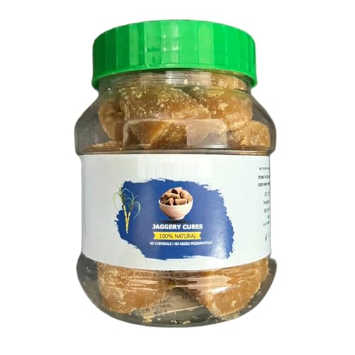 KP Organic Jaggery cubes 400g Pure Natural desi gud/gur/देसी गुड़ .Chemical free jaggery. (Pack of 1)