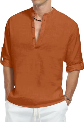 Image of Zombom Men's Kurta || Chinese Collar Long Sleeves || Straight Hip Length Kurtas || Short Kurta for Men || for Festival || Function || Occasion Wear Fancy Kurta for || Best Gifts for Men's