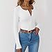 Long Sleeve Shirts for Women Henley Button Up Tops Ribbed Knit Slim Fit Fall Basic Tee 2025 Casual Trendy Clothes