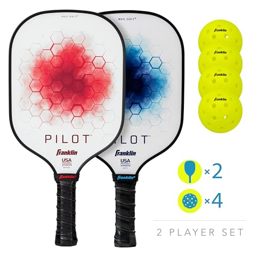 Franklin Sports Pilot Pickleball Paddle Set - 2 Player - 2 Rackets 4 Balls - image 2