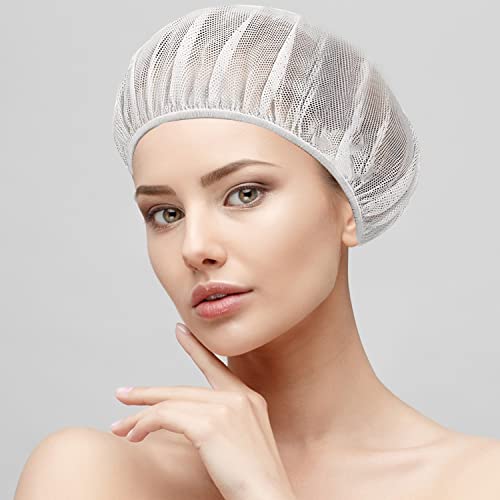 Foto von 4 Stück Mesh Schlafkappe Haarnetz für Frauen Schlafende Haarnetze Frauen Nacht Mesh Bonnet für lockiges krauses Haarschutz, Fabrik, Küche, Lagerarbeiter
