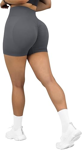 SUUKSESS - Shorts deportivos sin costuras para mujer, shorts de cintura alta y con realce de glúteos para entrenamiento