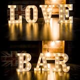 WYFCR enseigne lumineuse LED Bar, 3 lettres, piles AA photo 4