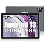 Xgody 10 inch Tablet Android 13 Tablets, 12GB RAM 128GB ROM 1TB Expand, Quad-Core Processor, 1280x800 IPS HD Touch Screen, WiFi, Dual Camera, Bluetooth, 7000mAh Battery (Grey)