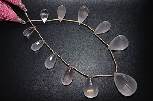 Briolette perles de quartz rose naturel pour monter des boucles d'oreilles