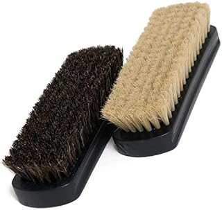 7" Horsehair Shoe Brushes (2pcs) – 2 Color Hair Made for Light