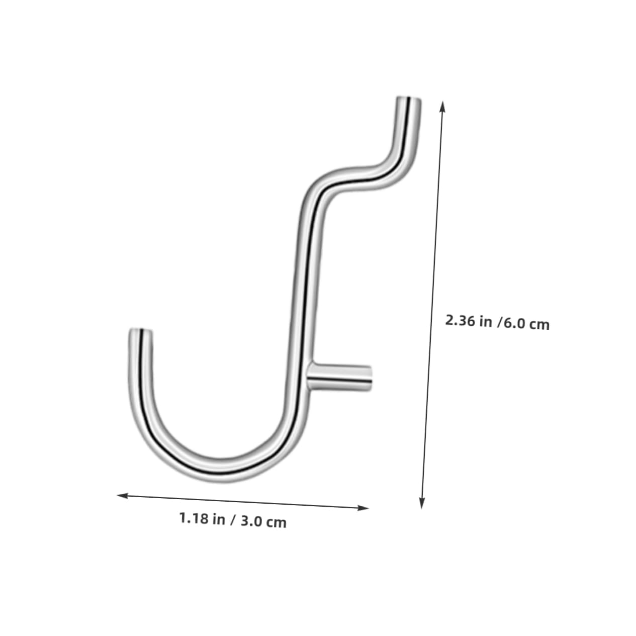 jojofuny 10pcs Metal Pegboard Hooks Large Hole Board Hooks Garage Tool Hangers Stainless Steel Easy Install