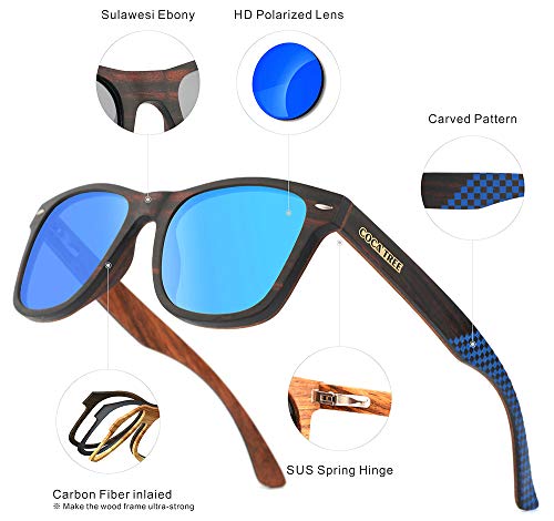 HD Mirror Polarized Wood Sunglasses for Men and Women UV Protection Driving Classic Retro2