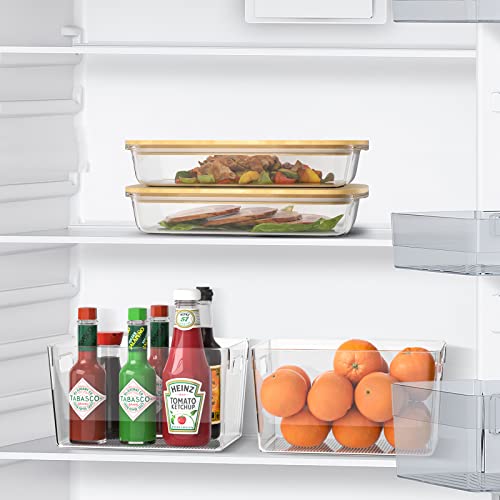 2-Pieces Glass Baking Dish With Lids, Rectangular Glass Baking Pan Bakeware Set With Bamboo Lids, Baking Pans For Lasagna, Leftovers, Cooking, Kitchen, Fridge-To-Oven, Gray #TOP7