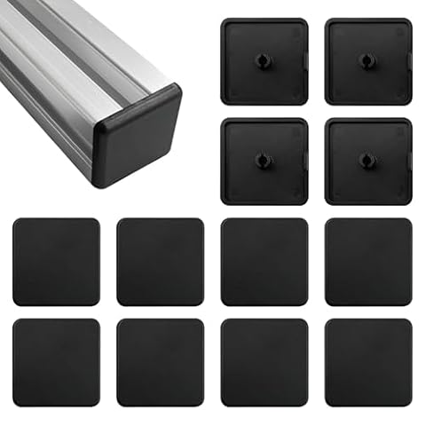 Zaślepka profilu aluminiowego 40x40 – trwałe plastikowe końcówki ochronne – odporność na wilgoć i zarysowania – łatwy montaż – 12 sztuk, czarne