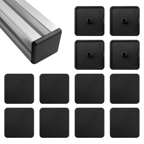 Zaślepka profilu aluminiowego 40x40 – trwałe plastikowe końcówki ochronne – odporność na wilgoć i zarysowania – łatwy montaż – 12 sztuk, czarne