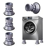 Schwingungsdämpfer Waschmaschinen 4 Stück Waschmaschinen und Trockner Untergestell Unterlage, 8,5-12 cm Verstellbar Vibration Dämpfer Pads, Waschmaschine Rutsch Stop für die Waschmaschine