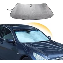 Car Front Window Windshield Sun Shade, Sunshade Foldable Compatible with Infiniti G37 G25 2007-2013 Sun Visor Protector Blocks UV Rays ,Keep Your Car Cooler Silver A
