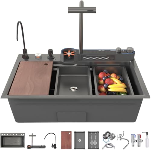 8 Gauge Black Digital Smart Sink