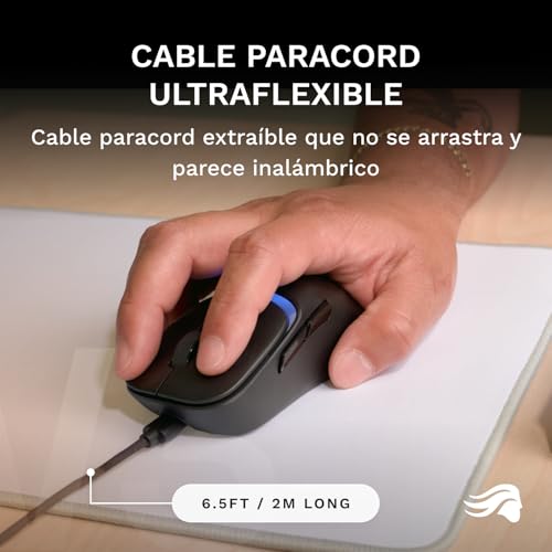 Ratón gaming con cable ultraligero GLORIOUS Model D3 negro de 30K DPI y alta aceleración 6