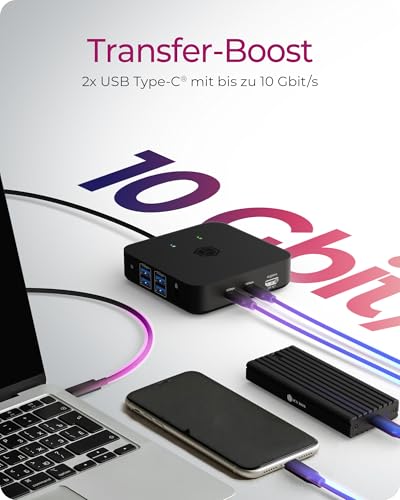 Icy Box Stazione Di Docking Docking Station USB-C (12-In-1) Per 3 Monitor (3X Hdmi), 4K 60Hz, Hub Usb 3.2 Con 6 Porte (Fino A 10 Gbit/S), 85W Pd, Ethernet Gigabit, IB-DK4090-C - 3