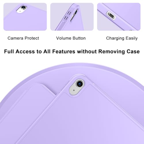 Image of ToaPoia Case for iPad (A16) 11 Inch 2025 /iPad 10th Generation 10.9 Inch 2022, Slim Trifold Stand Protective Cover with Pencil Holder and Soft TPU Back,Support Auto Sleep /Wake (Clove Purple)