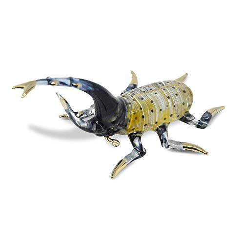 NaCraftTH Hercules Beetle Glass Figurines Murano Glassblowing Artwork Handmade Insect Figure Home Decor