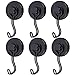 Harmiey Magnetic Hooks 80LB Cruise Refrigerator Heavy Duty Neodymium Rare Earth Magnetic Hangers,Rubber Scratch-Resistant Base，Ideal for Indoor/Outdoor Hanging(Black 4Pack)