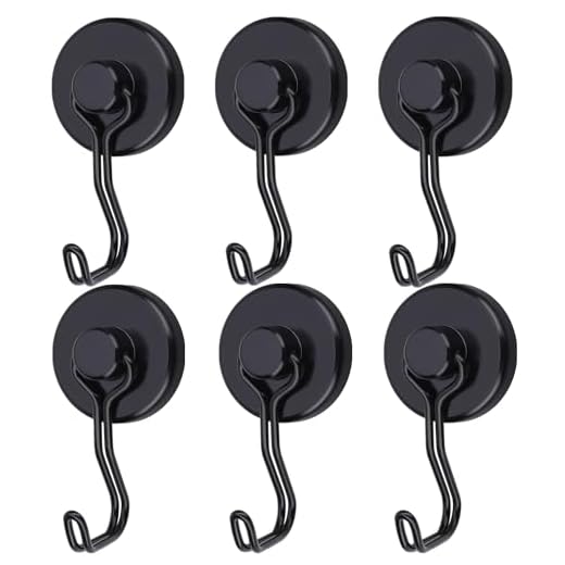 Harmiey Magnetic Hooks 100LB Cruise Refrigerator Heavy Duty Neodymium Rare Earth Magnetic Hangers,Rubber Scratch-Resistant Base，Ideal for Indoor/Outdoor Hanging(Black 4Pack)
