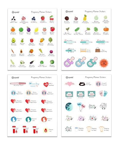 Ezyaid Pregnancy Must Haves Planner Stickers for Scrapbook, Scrapbooking Stickers for Pregnancy Journal, Pregnancy Gifts for First Time Moms