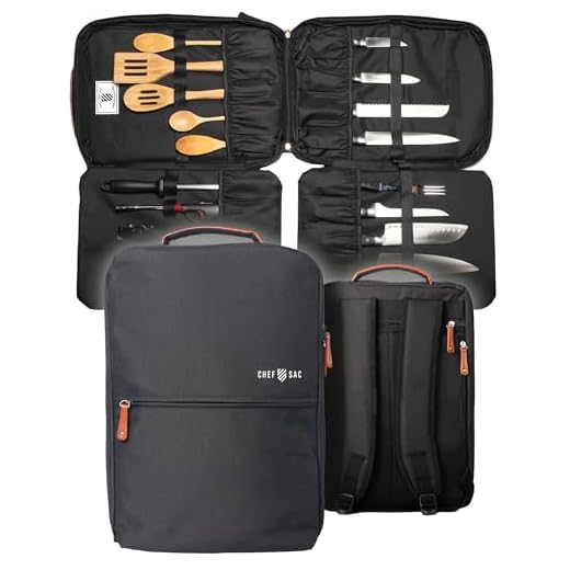 Chef Knife Bag | Premium Knife Case | Waterproof Material | Chefs Case with 30+ Pockets for Knives & Utensils | Culinary Gifts For Chefs & Students | Sturdy Travel Knife Bag (Black)