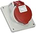 Produktbild Mennekes 101100228 Grundlagen Semi Einbauleuchte EWG, Steckdosen, 400 V, 50  60 Hz, 16 A, 4-polig, IP 44, 90 mm x 100 mm Rahmen, 10, rot