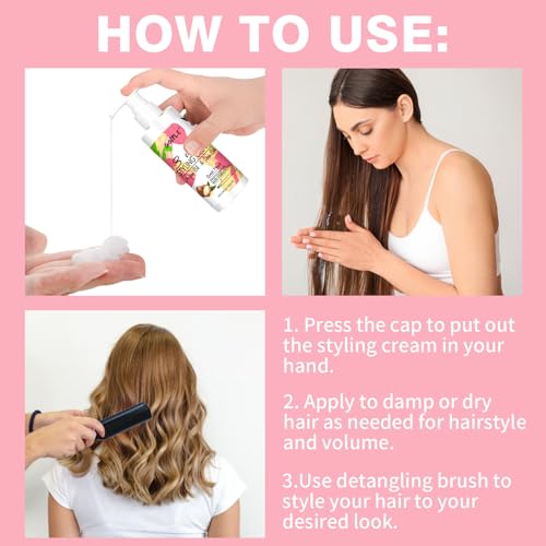 WOZUTUNT Creme para pentear 3 em 1 - estilos suaves