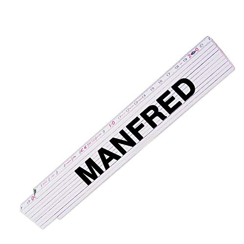 Zollstock mit Namen Manfred für Männer | Hochwertiges Marken-Metermaß | Glieder-Maßstab mit Namen bedruckt | Viele Namen zur Auswahl