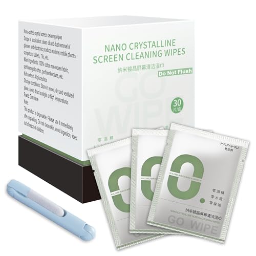 Image of Lens & Screen Cleaning Wipes, Individually Wrapped for Eyeglasses, Phones, Laptops, and TVs - Quick-Drying, Streak-Free, Portable, Pre-Moistened Wipes for Electronics & Glass Surfaces, 30 Pack