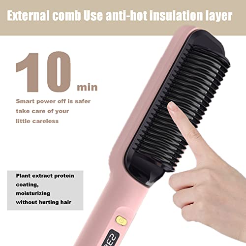 Dbhnen Hair Straightener Brush, 30-Speed Negative Ion Hair Straightener Styling Comb, Hot Comb Electric, 5 Temp Settings Hair Styling Tools Fast Heated Hair Brush Suitable For Home And Salon #TOP4