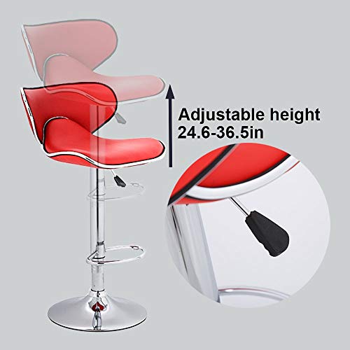 Bestoffice Counter Height Bar Stools Set Of 2 Barstool Swivel Counter Stools Height Adjustable Pu Leather Kitchen Stools With Back Dining Chairs #TOP6