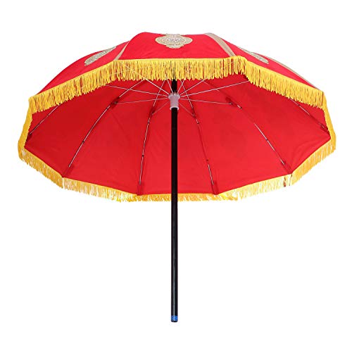 Image of Akshar Outdoor Rajwadi Garden Umbrella & decorations umbrella red Color Use For Palkhi Bend Baja Rathyatra