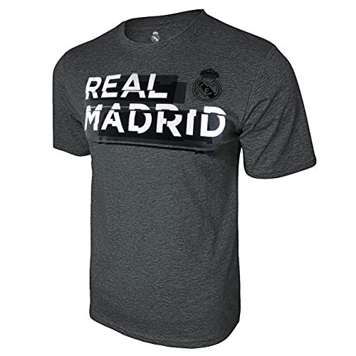 Icon Sports Officially Licensed Real Madrid CF Unisex Adult Cotton Shirt, Large Grey