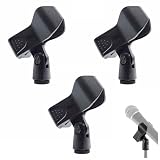 Support Universel de Microphone,3 PCS Noir Support Microphone Clip à Ressort Pince et Fixation pour Conférences Concours Scène KTV et Voix en Direct