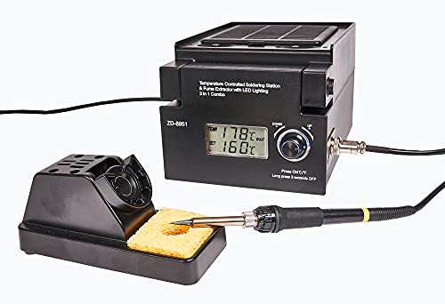 edi-tronic 3 in 1 Digitale regelbare Lötstation Rauchabzug Rauchabsorber LED Lampe 12LED´s