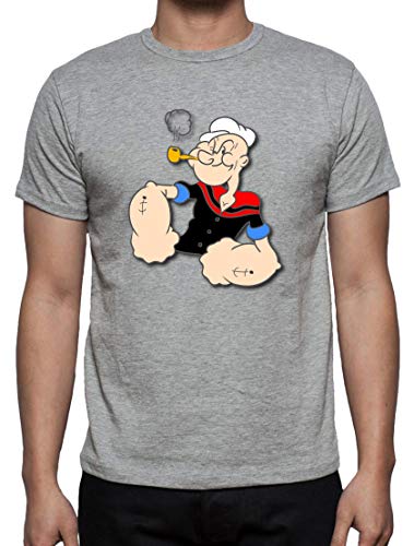 T-shirt masculina Popeye espinafres cocoliso Bluto Olivia, cinzento, L