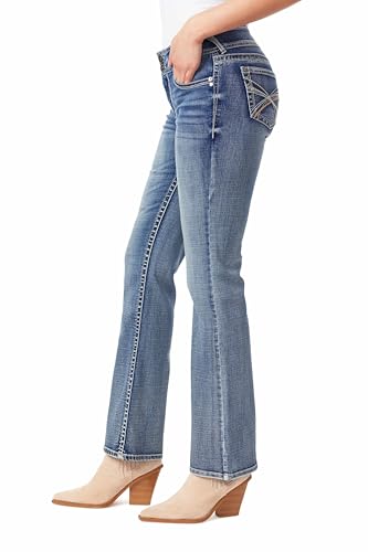 Image of WallFlower Luscious Curvy Bootcut Jeans for Women, Mid-Rise Insta Stretch Denim, Size-Inclusive Juniors Jeans