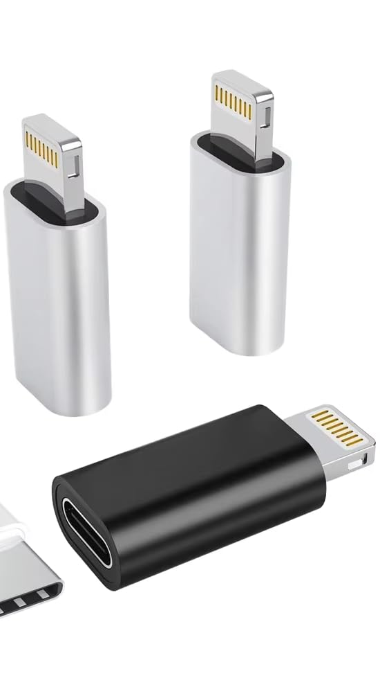 USB-C to Lightning Adapter Type C Female to Lightning Male Adapter Supports Fast Charging & Data Transfer for iPhone iPad Air Mini (Pack of 2)