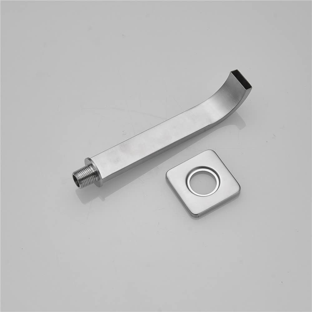 Bathtub Faucet Tub Spout Bath Tub Faucets Spout Replacement Square Extra Long Shower Tub Spout Filler for Shower System Faucet Set 1/2 NPT Male Thread Brushed Nickel