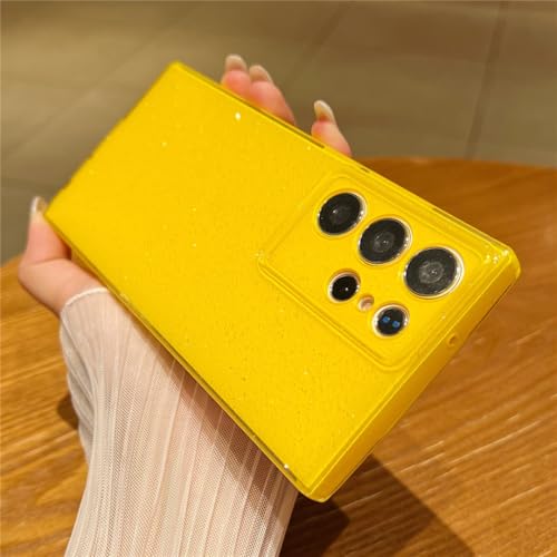 Coque Samsung S23 Plus antichoc à paillettes jaune fluorescent