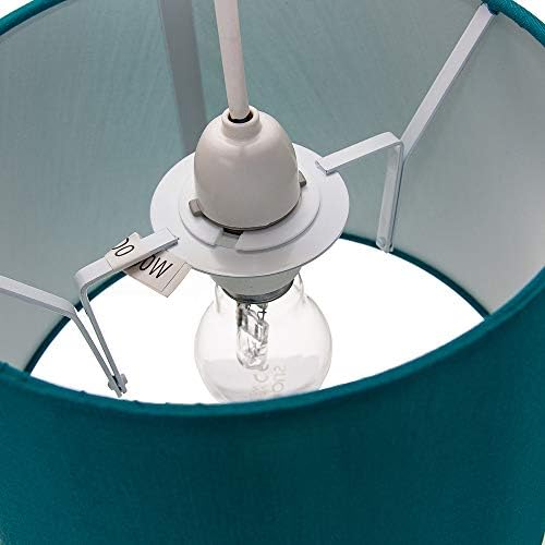 Traditionally Designed Medium 10" Lamp Shade in Teal Faux Silk Fabric | 60w Max | 25cm Bottom Diameter by Happy Homewares
