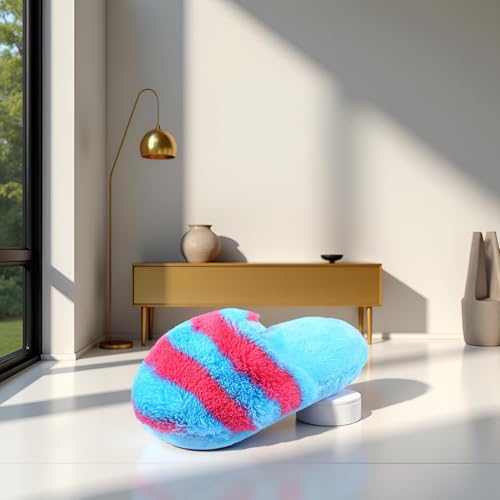 Juguete de peluche para perro y gato en forma de zapatilla azul miniatura 3